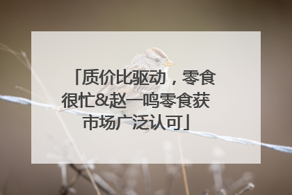 质价比驱动，零食很忙&赵一鸣零食获市场广泛认可