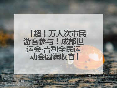 超十万人次市民游客参与！成都世运会·吉利全民运动会圆满收官