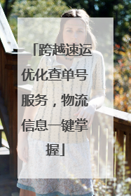 跨越速运优化查单号服务，物流信息一键掌握
