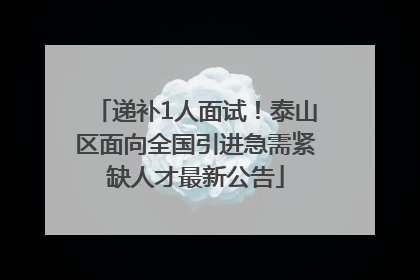 递补1人面试！泰山区面向全国引进急需紧缺人才最新公告