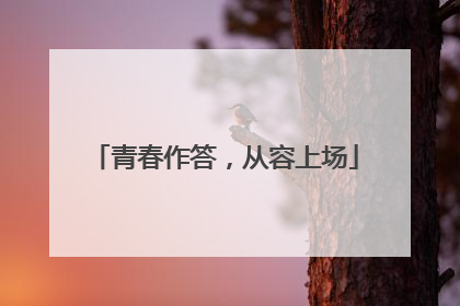 青春作答，从容上场