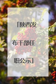 陕西发布干部任职公示