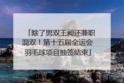 除了男双王昶还兼职混双！第十五届全运会羽毛球项目抽签结束