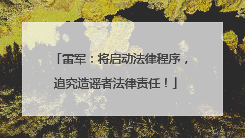 雷军：将启动法律程序，追究造谣者法律责任！