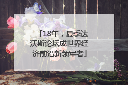 18年，夏季达沃斯论坛成世界经济前沿新领军者