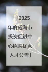 2025年度威海市投资促进中心招聘优秀人才公告