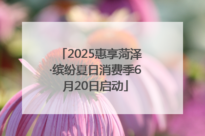 2025惠享菏泽·缤纷夏日消费季6月20日启动