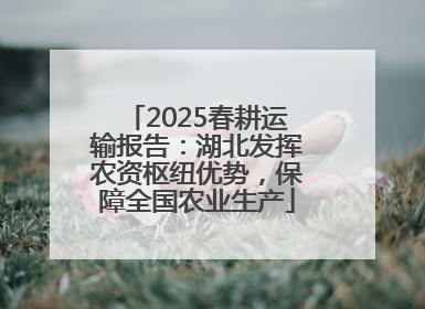 2025春耕运输报告：湖北发挥农资枢纽优势，保障全国农业生产