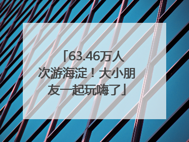 63.46万人次游海淀！大小朋友一起玩嗨了
