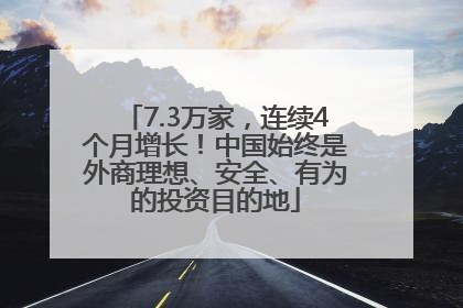 7.3万家，连续4个月增长！中国始终是外商理想、安全、有为的投资目的地