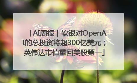 AI周报｜软银对OpenAI的总投资将超300亿美元；英伟达市值重回美股第一